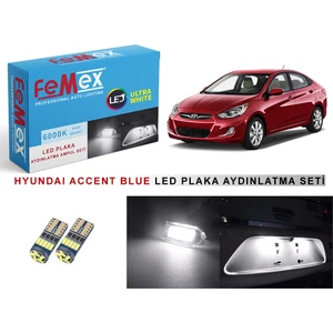 Hyundai Accent Blue LED Plaka Aydınlatma Ampul Seti Parlak Beyaz