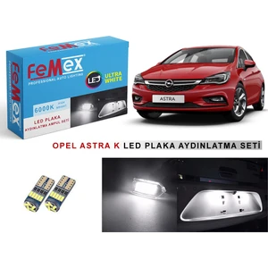 Opel Astra K LED Plaka Aydınlatma Ampul Seti Femex Parlak Beyaz