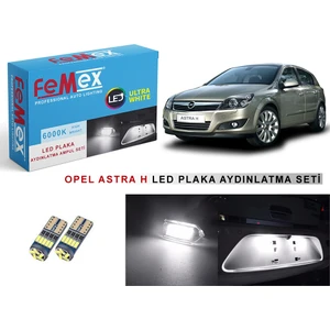 Opel Astra H LED Plaka Aydınlatma Ampul Seti Femex Parlak Beyaz