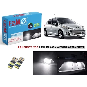 Peugeot 207 LED Plaka Aydınlatma Ampul Seti Femex Parlak Beyaz