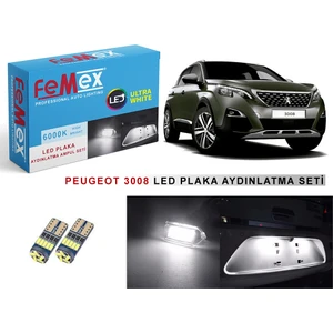 Peugeot 3008 LED Plaka Aydınlatma Ampul Seti Parlak Beyaz