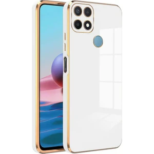 Kzy Oppo A15 Kapak Kamera Korumalı Lazer Kesim Lüx Silikon Kılıf -Beyaz