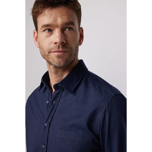 Klasik Fit Armürlü Spor Yaka Düz Oduncu Yeşil Erkek Gömlek