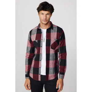 Slim Fit Kareli Çift Cepli Oduncu Erkek Gömlek