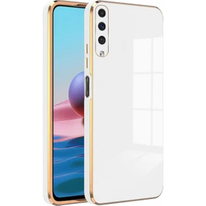 Kzy Samsung Galaxy A70 Kapak Kamera Korumalı Lazer Kesim Lüx Silikon Kılıf -Beyaz