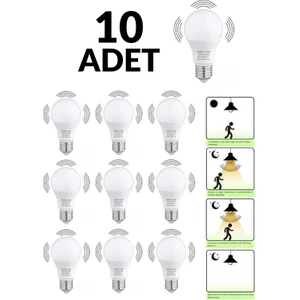 Hero Led 10'lu Paket 10 Watt Radar Sensörlü LED Ampul - Beyaz