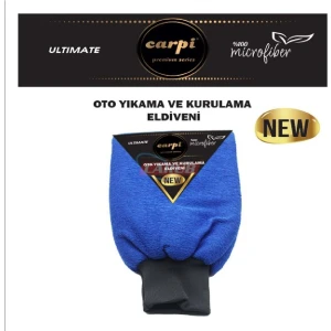 Mikrofiber Oto Yıkama ve Kurulama Eldiveni Mavi