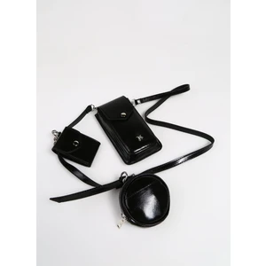 Siyah Kadın 10x18x2,5 Telefon Çantası SHINY-VEVEY