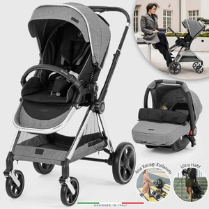 Mido 2 Travel Sistem Bebek Arabası Silver Gri-Siyah