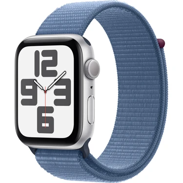 Apple Watch SE 2.Nesil (2023) GPS 44mm Silver Aluminium Case with Winter Blue Sport