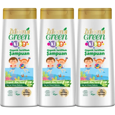 Mom's Green 3'lü Set Mom's Green Kıds Organik Aloeveralı Çocuk Şampuanı