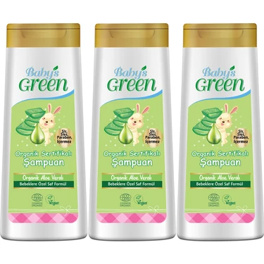 Baby's Green 3'lü Set Yenidoğan Organik Bebek Saç ve Vücut Nemlendiricili Şampuan (400 ml x 3