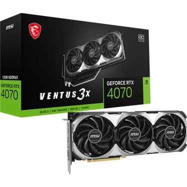 MSI VGA GEFORCE RTX 4070 VENTUS 3X E 12G OC RTX4070 12GB GDDR6X 192B DX12 PCIE 4.0 X16 (3XDP