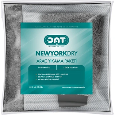 Newyorkdry Mikrofiber Oto Yıkama Paketi Araç Kurulama Havlusu Cam Bezi Araba Yıkama Eldiveni