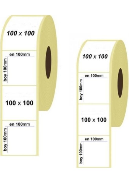 Etiket 100 x 100 Termal 500 Adet 2 SET=1000 Adet