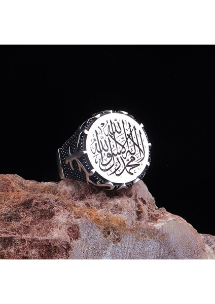 Vog Kelime-I Tevhid Işlemeli Özel Seri 925 Ayar Erkek Gümüş Yüzük