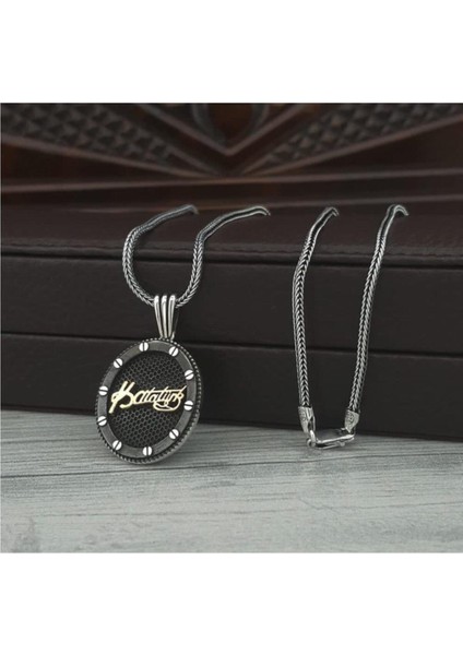 Vog Kemal Atatürk Oval Model Unisex 925 Ayar Gümüş Kolye Zincir