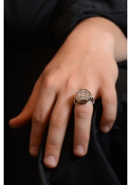 Vog Sekizgen Model Teşkilat-I Mahsusa Yanı Işlemeli 925 Ayar Erkek Gümüş Yüzük fiyatları