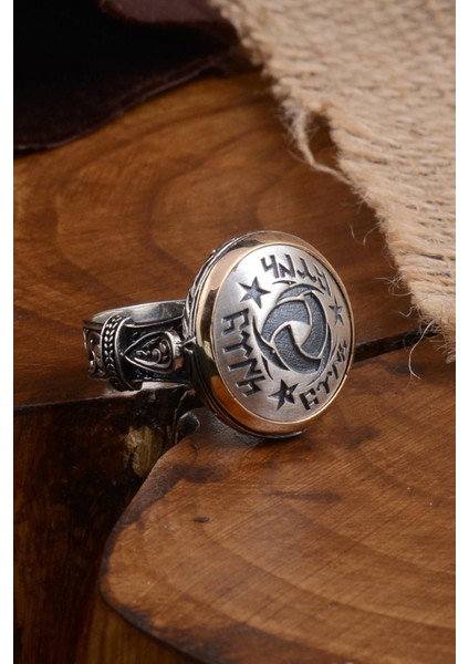 Vog Yuvarlak Model Teşkilat-I Mahsusa Yanı Kalkan Işlemeli 925 Ayar Gümüş Erkek Yüzük