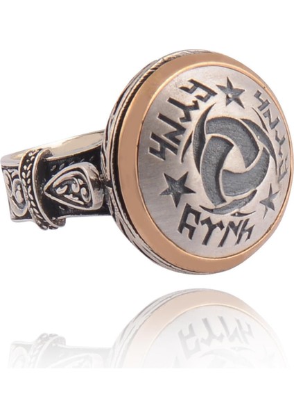 Vog Yuvarlak Model Teşkilat-I Mahsusa Yanı Kalkan Işlemeli 925 Ayar Gümüş Erkek Yüzük modelleri