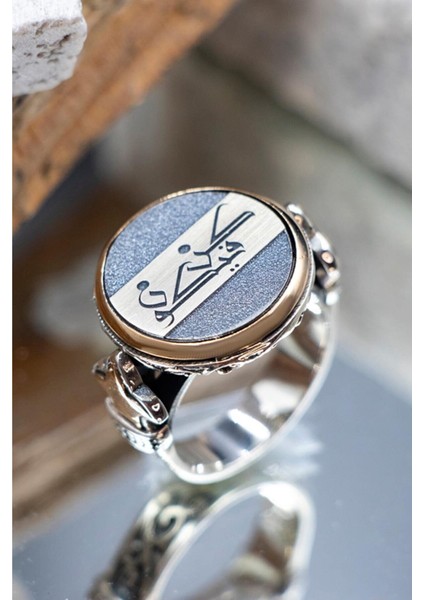 Vog Künfe Ye Kün Yazılı Özel Seri Erkek 925 Ayar Gümüş Yüzük