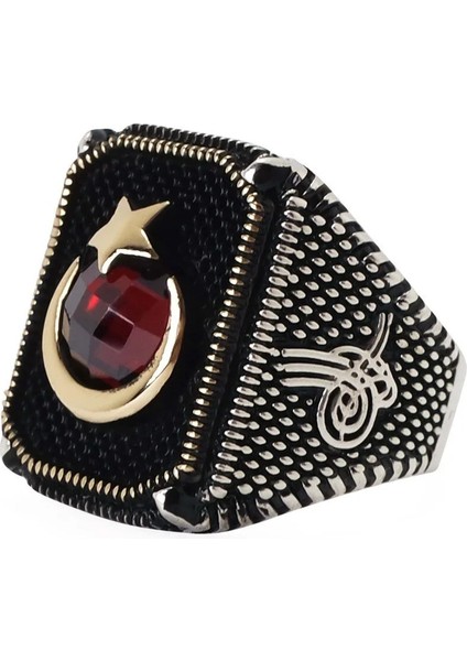 Vog Ay Yıldızlı Tuğra Işlemeli 925 Ayar Gümüş Erkek Yüzük fiyatları