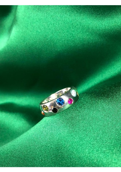 Vog Pomelato Iconica Şık Tasarım Renkli Zirconia Taşlı 925 Ayar Yüzük,ring Sarı,roze Seçeneği