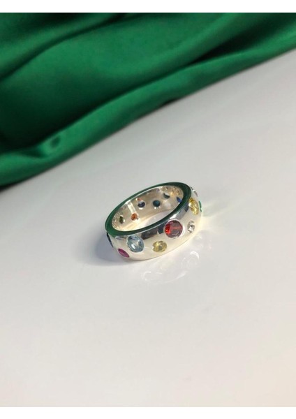 Vog Pomelato Iconica Şık Tasarım Renkli Zirconia Taşlı 925 Ayar Yüzük,ring Sarı,roze Seçeneği indirimleri