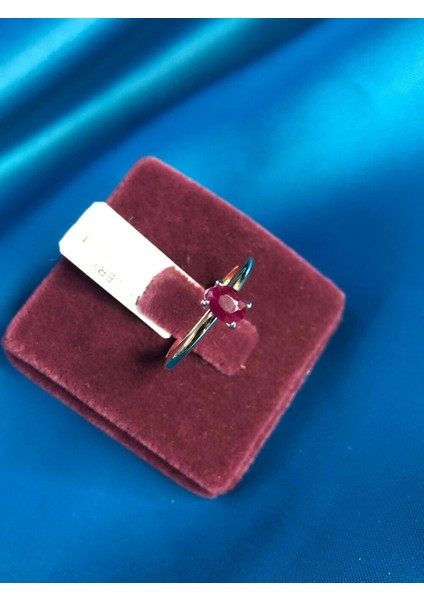 Vog 0.53 Ct Oval Kesim Yakut (Ruby)14 Ayar Altın Madenli El Işi Bayan Yüzük