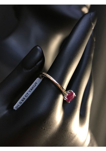 Vog 0.53 Ct Oval Kesim Yakut (Ruby)14 Ayar Altın Madenli El Işi Bayan Yüzük