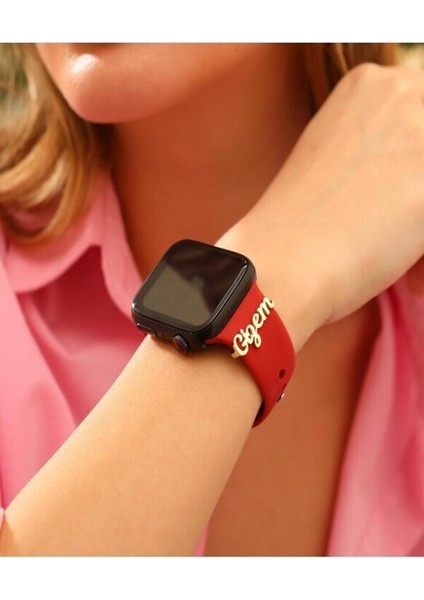 925 Ayar Gümüş Apple Watch Uyumlu Kişiye Özel Charm Isim Model Kordon Aksesuarı