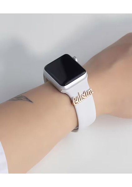 925 Ayar Gümüş Apple Watch Uyumlu Kişiye Özel Charm Isim Model Kordon Aksesuarı fiyatları