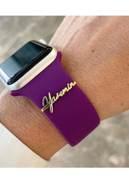 925 Ayar Gümüş Apple Watch Uyumlu Kişiye Özel Charm Isim Model Kordon Aksesuarı modelleri