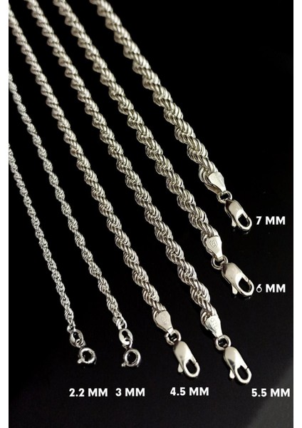 Vog 6mm Burma Model Halat Zincir 925 Ayar Unisex Gümüş Kolye fırsatları