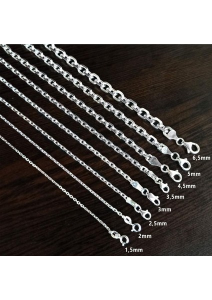 Vog 5mm Force Zincir 925 Ayar Unisex Gümüş Kolye