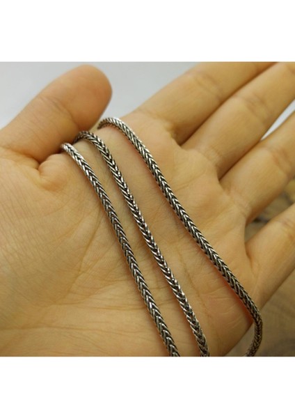 Vog 2.5 mm Tilkikuyruğu 925 Ayar Gümüş Erkek Kolye Zincir Kalın Model