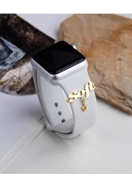 925 Ayar Gümüş Apple Watch Uyumlu Kişiye Özel Charm Isim ve Figür Detaylı Kordon Aksesuarı
