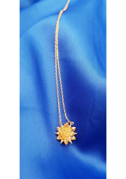 Vog Bal Köpüğü Zirconia Taşlı Nilüfer Lotus Çiçeği Şık Tasarım 925 Ayar Gümüş Rodiumlu Kolye fiyatları