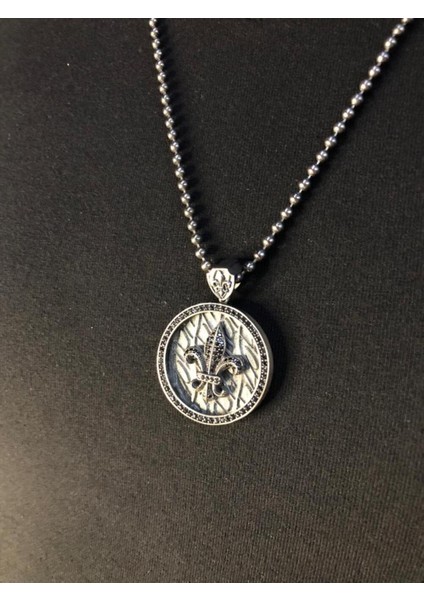 Vog Gotik Tasarım Fleur De Lis Zambak Çiçeği 925 Ayar Gümüş Kolye indirimleri