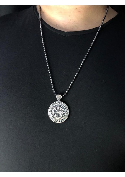Vog Gotik Tasarım Çift Yönlü Viking Balta ve Vegvisir Viking Pusulası 925 Ayar Gümüş Kolye fiyatları