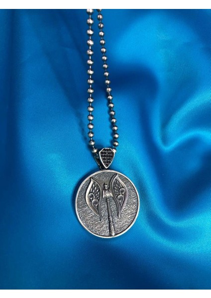 Vog Gotik Tasarım Çift Yönlü Viking Balta ve Vegvisir Viking Pusulası 925 Ayar Gümüş Kolye modelleri