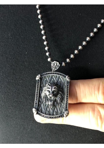 Vog Gotik Tasarım Aslan Kafası ( 1) 925 Ayar Gümüş Kolye