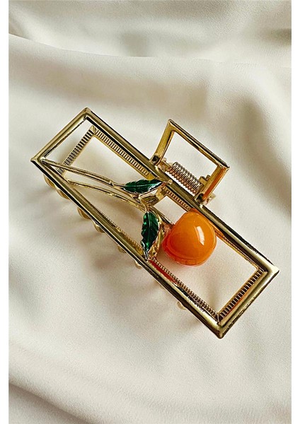 Kiraz Dikdörtgen Metal Mandal Toka