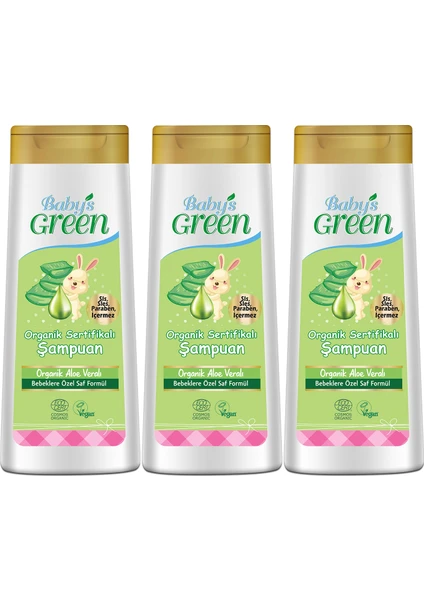 Baby's Green 3'lü Set Organik Bebek Şampuanı - 400ML*3