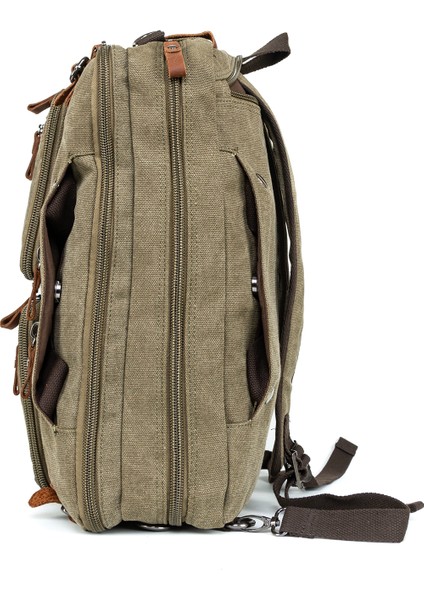 Sırt, El ve Omuz: 17 Inç Laptop Için Üç In Bir Arada Kanvas Çanta Haki fırsatları