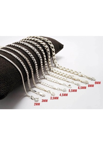 Vog 6.5mm Gurmet Model 925 Ayar Gümüş Erkek Bileklik Zincir Sarı,roze Renk Seçeneği modelleri