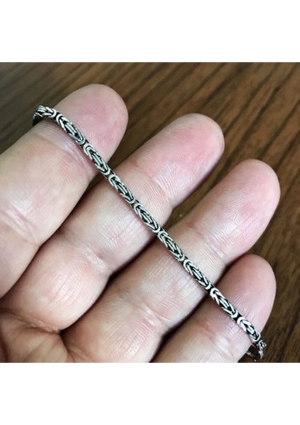 Vog 5.2mm Kare Model Erkek 925 Ayar Gümüş Kral Bileklik Künye Sarı,roze Seçeneği