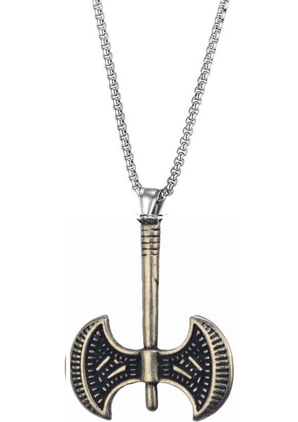 Savaşçı Viking Balta Eskitme Metal Anahtarlık