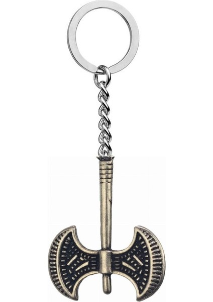 Savaşçı Viking Balta Eskitme Metal Anahtarlık