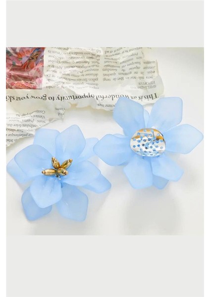 Çiçek Stud Asetat Küpe